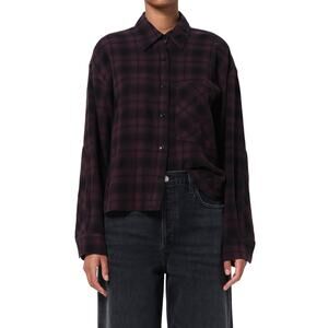 Agolde Plaid Multicolor Comer Top Size S